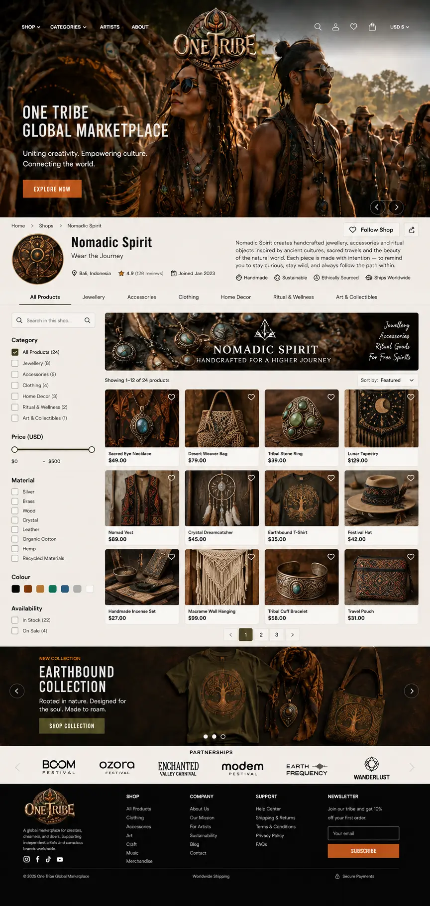 Preview of the Shop Storefront page
